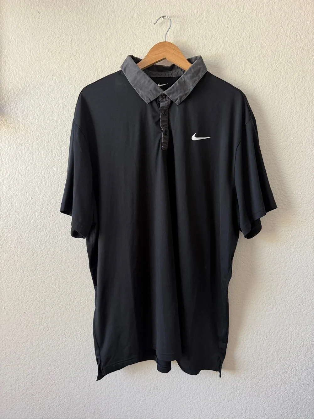 Nike Dri-FIT Black Performance Golf Polo Shirt Men’s XXL Athletic Short Sleeve